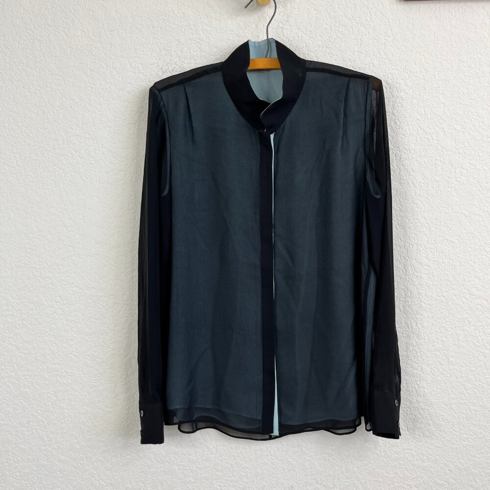 Carlisle Sheer Button Down Long Sleeve Top